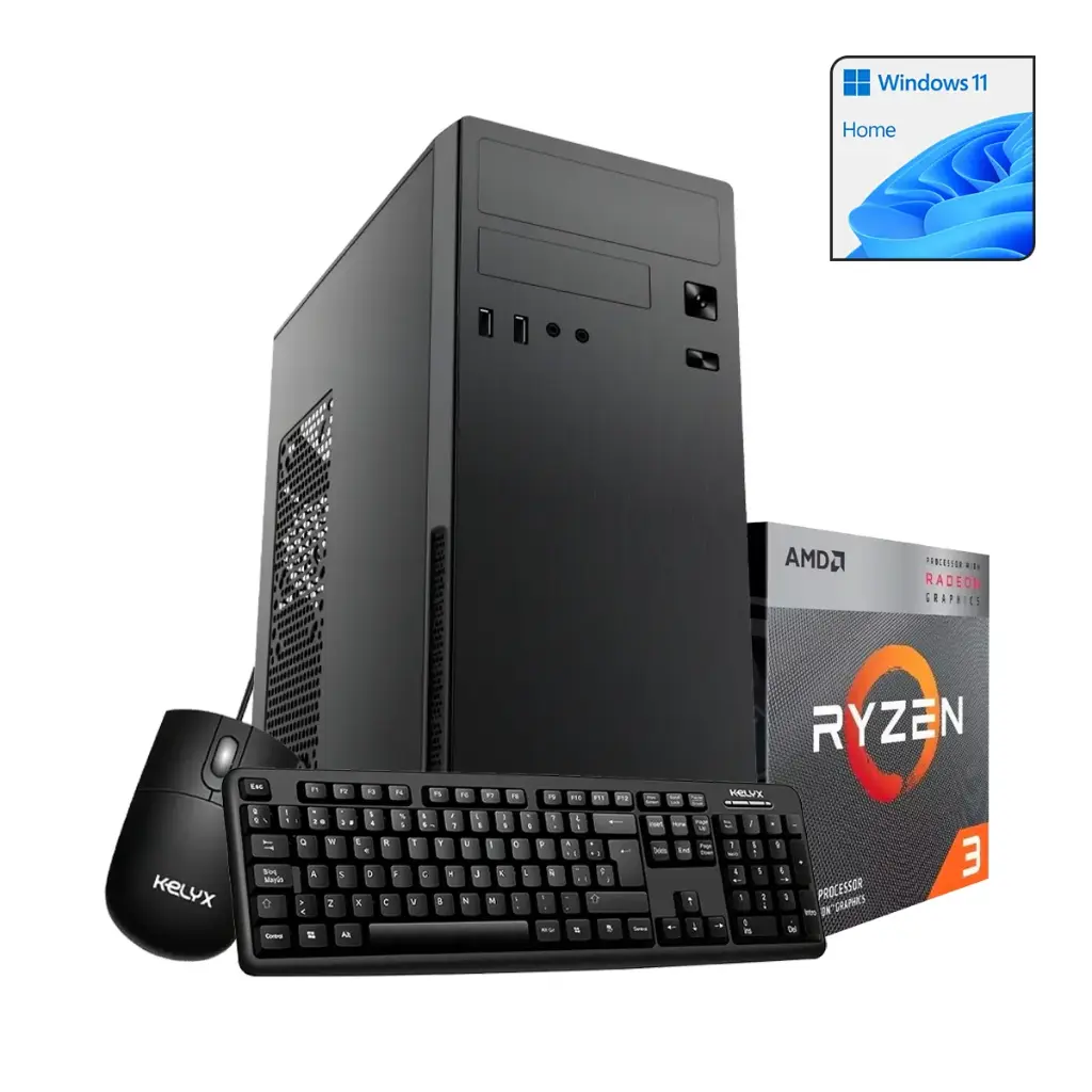 Pc Kelyx AMD Ryzen 3 3200G 8GB m.2 256GB SSD + Kit Teclado y Mouse