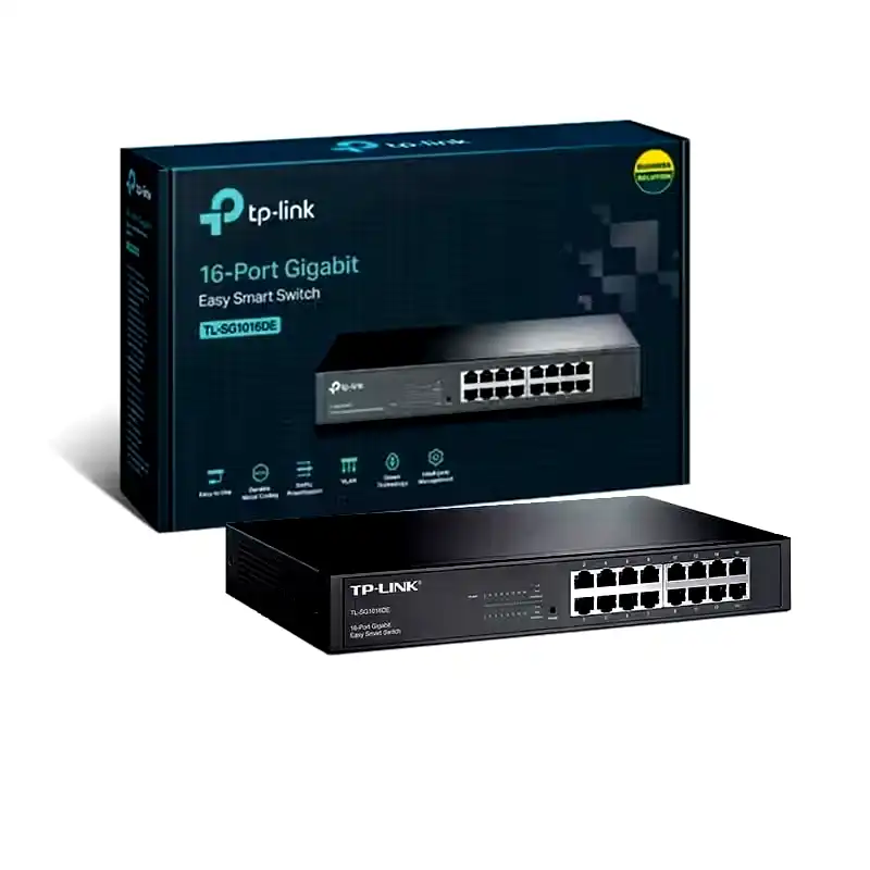 Switch desktop rack TP-Link TL-SG116P 16 puertos gigabit poe