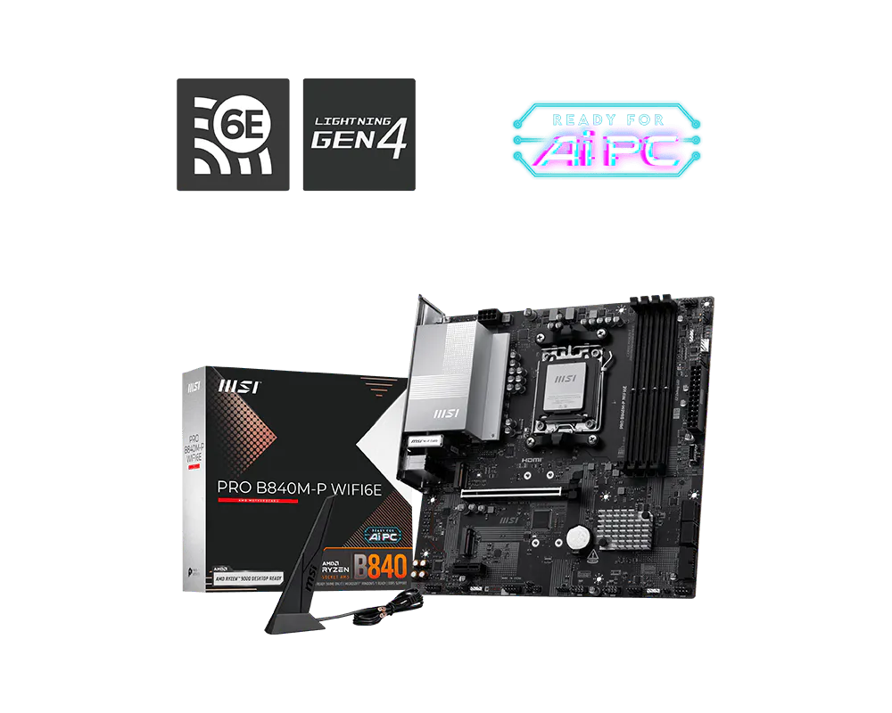 Placa Madre MSI Pro B840M-P Wifi6E AM5 DDR5