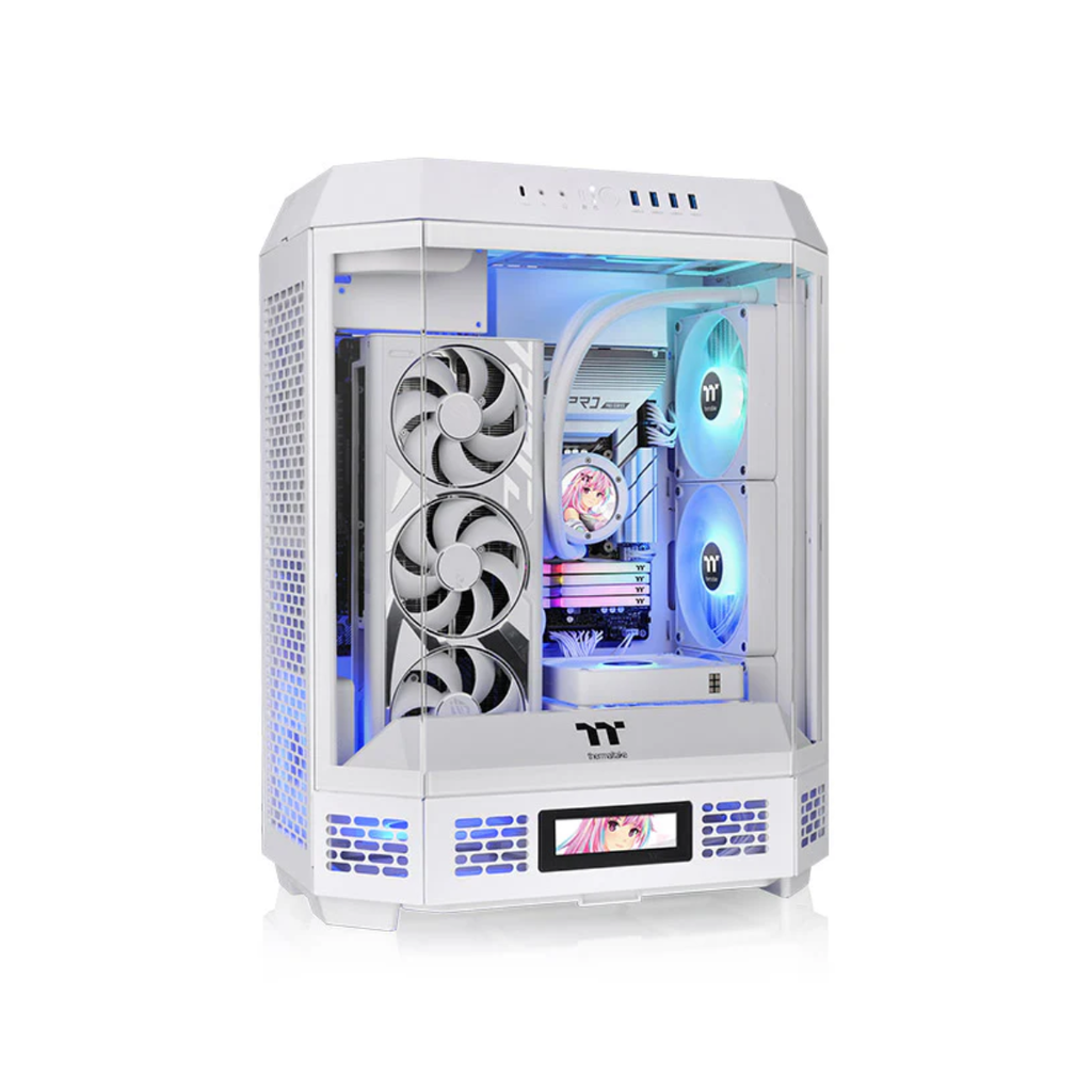 Gabinete Thermaltake The Tower 600 vidrio templado x3 Mid-Tower 2 coolers blanco