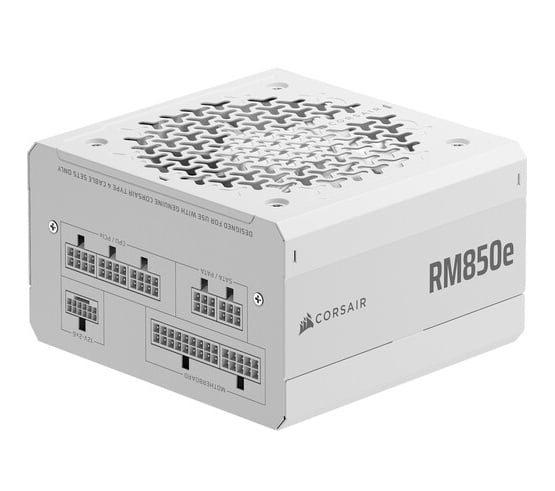 Fuente PC Corsair RM850e 850W Cybernetics Gold full modular PCIe 5.1 blanco
