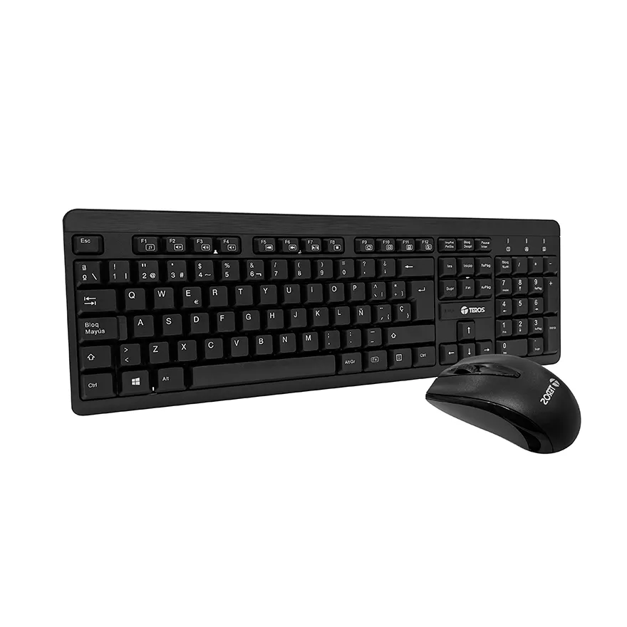 Teclado y mouse Inalámbrico Teros Multimedia 2.4GHz español