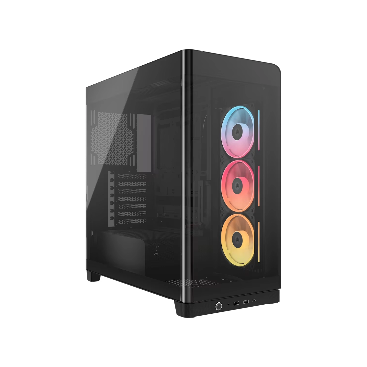 Gabinete CORSAIR FRAME 4500X LX-R RGB iCUE LINK Mid Tower de cristal panorámico Negro