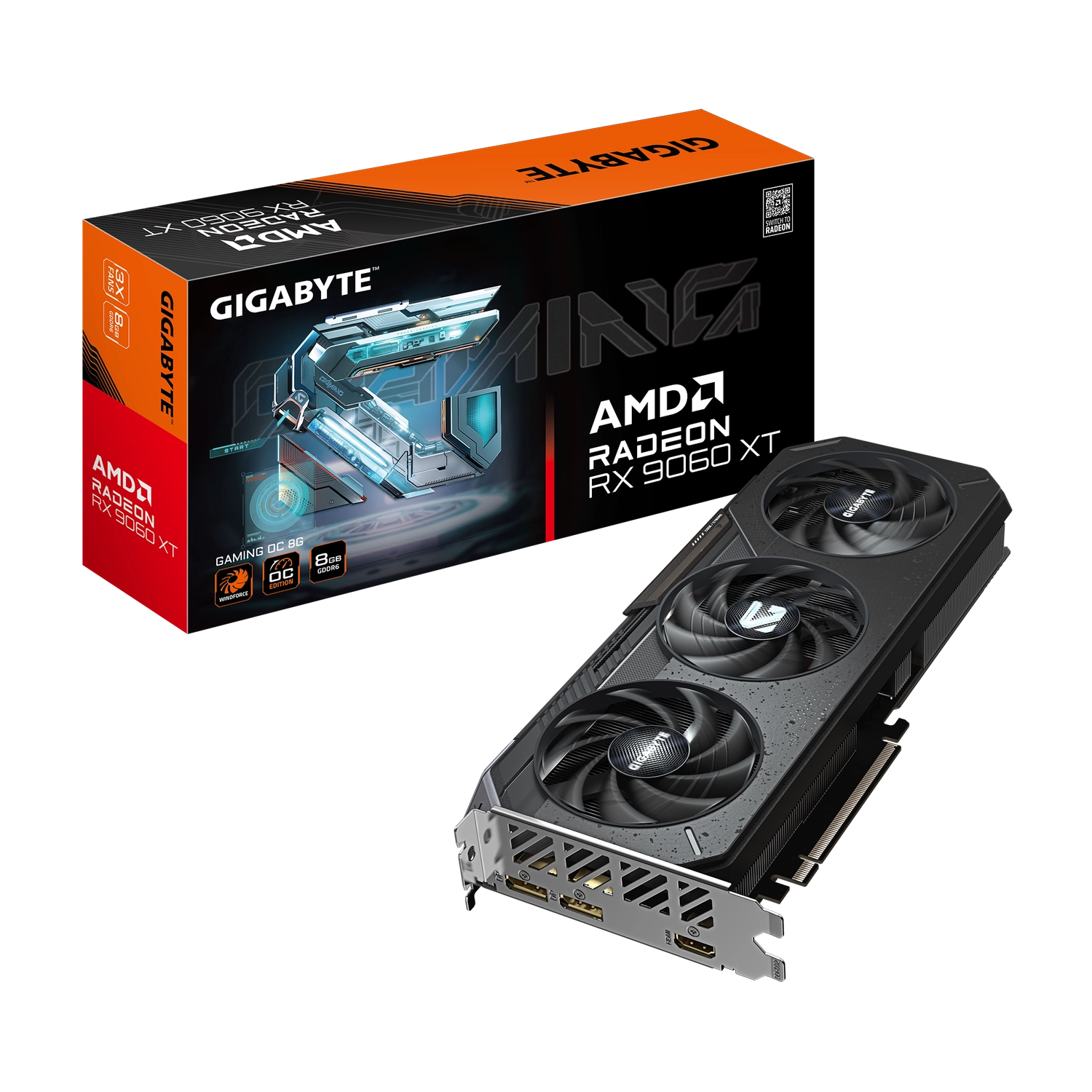 Placa de Video Gigabyte RX 9060XT GAMING OC 8GB