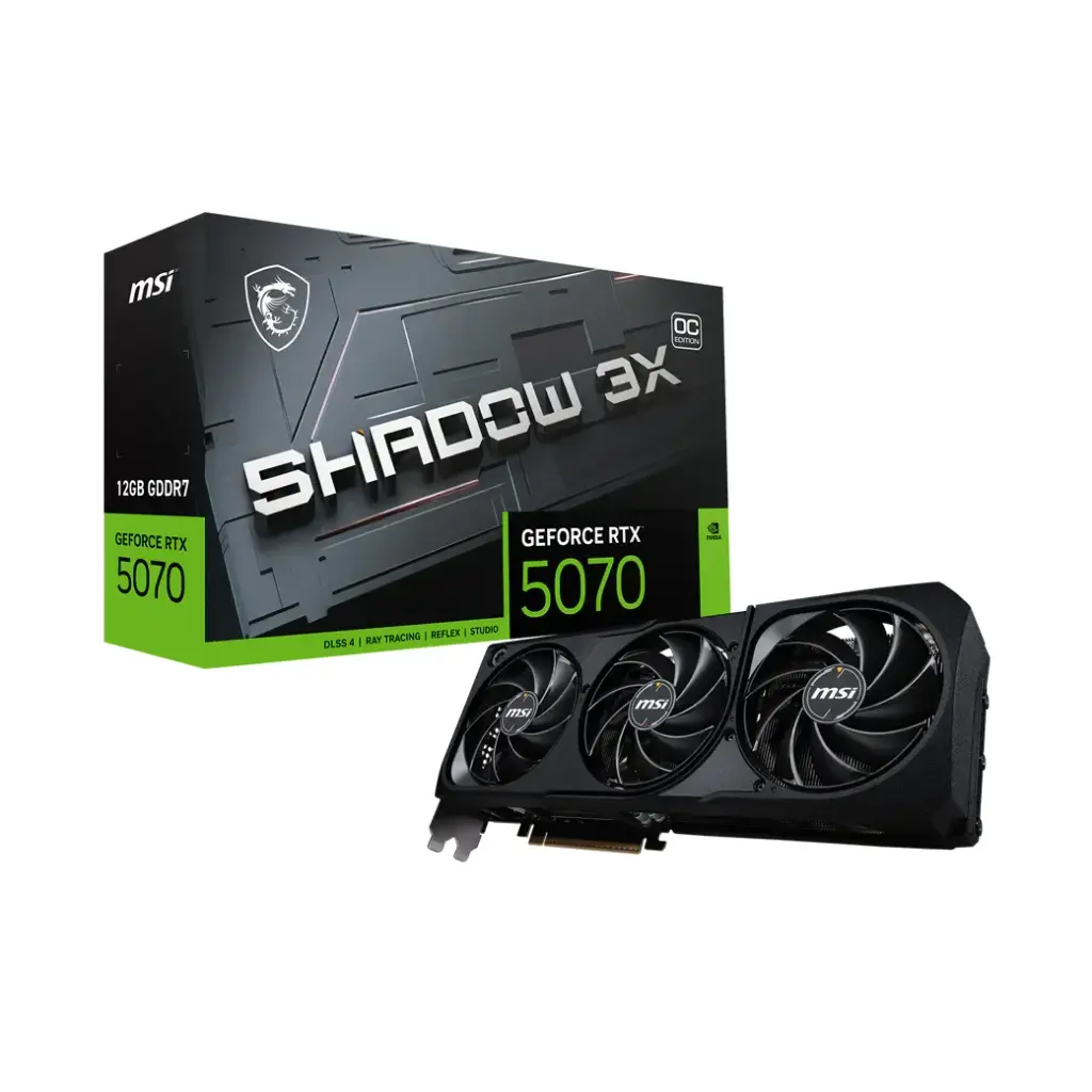 Placa de video MSI RTX 5070 12G SHADOW 3X OC GDDR7