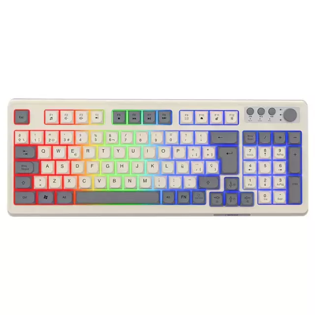 Teclado gamer membrana Noga NKB-Q50 retro vintage RGB Leds