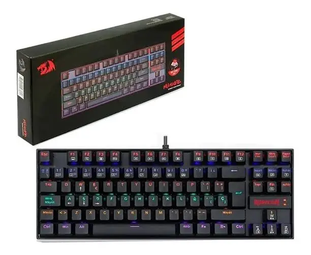 Teclado mecánico Redragon Kumara K552 Rainbow Negro