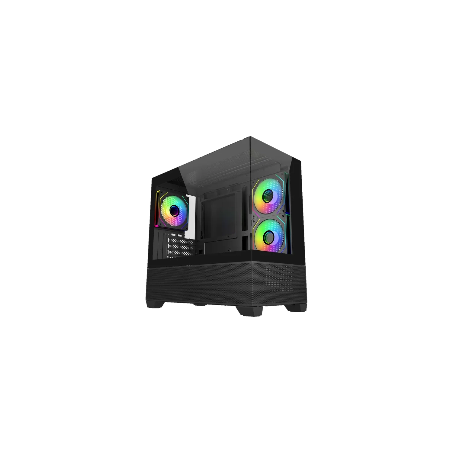 Gabinete Cooler Master Elite 490 Mini Tower 3 Fans 120mm ARGB Tempered Glass Black s/Fuente