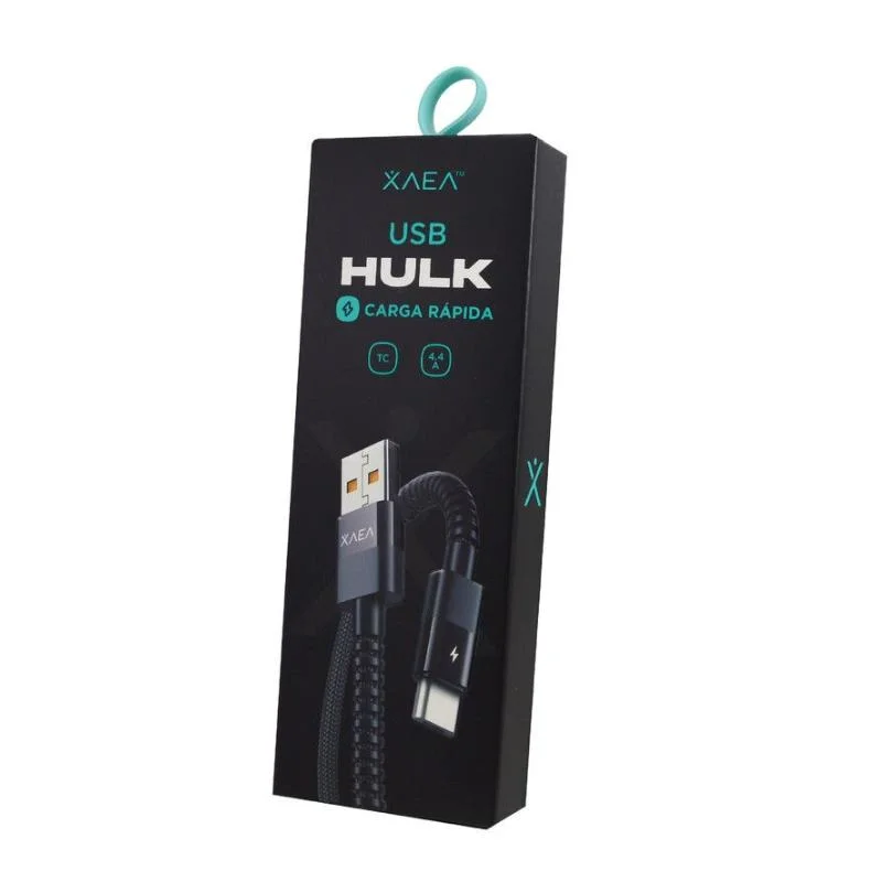 Cable usb C a usb 3.0 Carga rápida Xaea Hulk 1mt Carga y datos premium negro