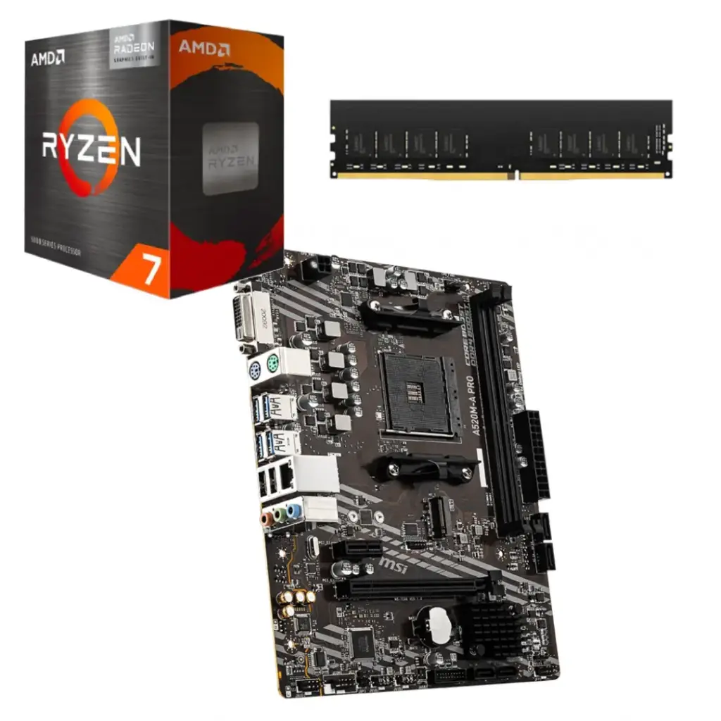 Combo Amd Ryzen 7 5700 / Placa A520 / Ram 16GB 3200MHz sin video