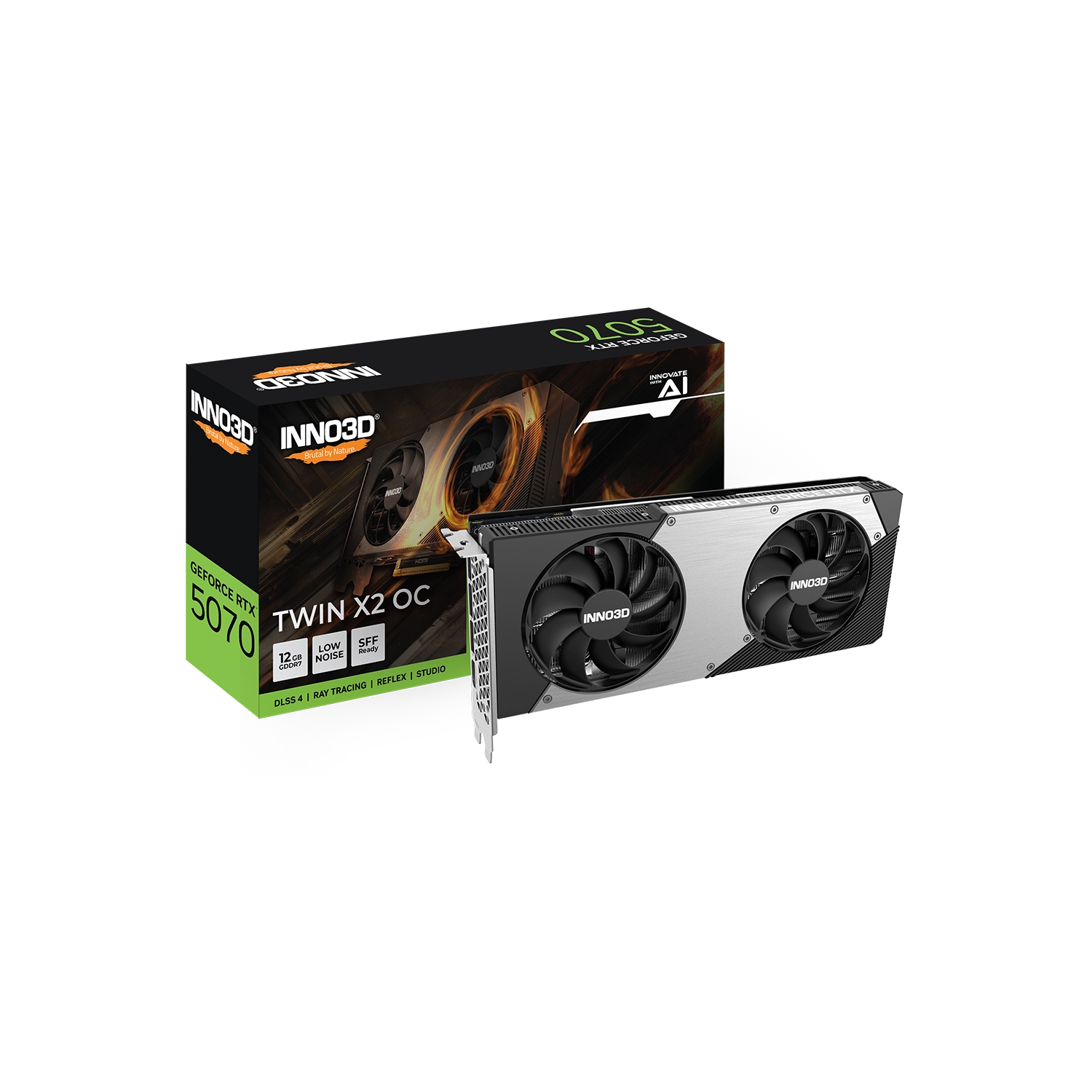 Placa de Video INNO3D NVIDIA Geforce RTX 5070 12GB DDR7 TWIN X2 OC