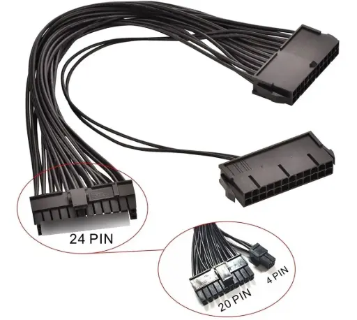 [NSCAL24M] Cable adaptador splitter 2 fuentes (no addpsu) Nisuta sincroniza fuentes mineria 