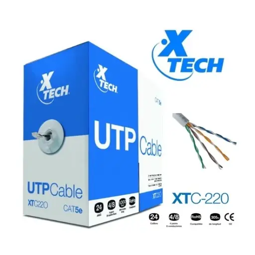 [XTC-220] Cable UTP Cat 5E Interior bobina 305Mts Xtech