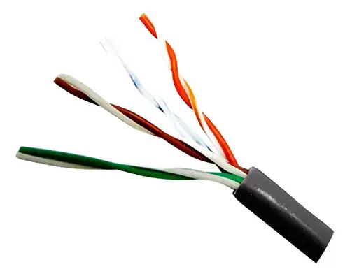 [LE-UTEX-1M] Cable UTP Cat 5E Letos Exterior negro 1m suelto para armar 