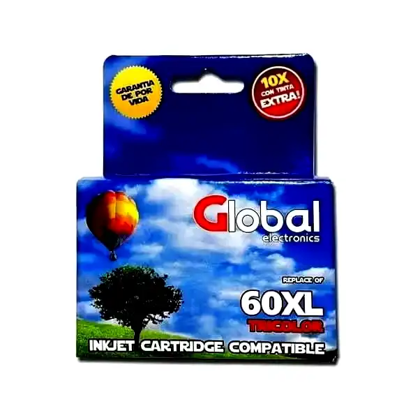 [INKCARTHP60XLC] Cartucho alternativo Global HP 60XL CC644WL Tri-Color 21Mls 