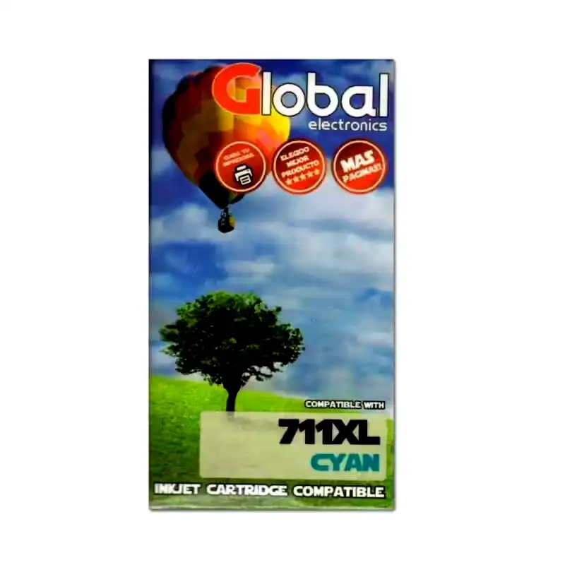 [INKCARTHP711XLC] Cartucho alternativo Global HP 711XL CZ130A cyan 80Mls 