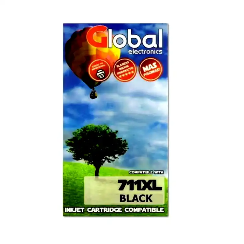 [INKCARTHP711XLK] Cartucho alternativo Global HP 711XL CZ133A negro 80Mls 