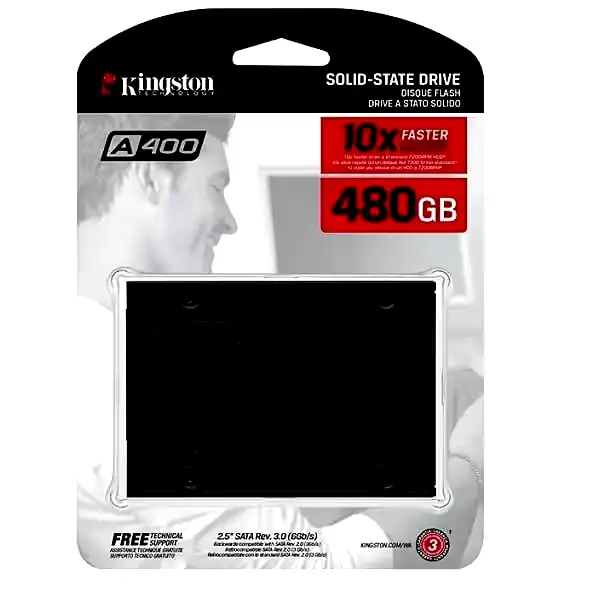[SA400S37/480G] Disco SSD Sata Kingston 480GB A400 500MB/s 