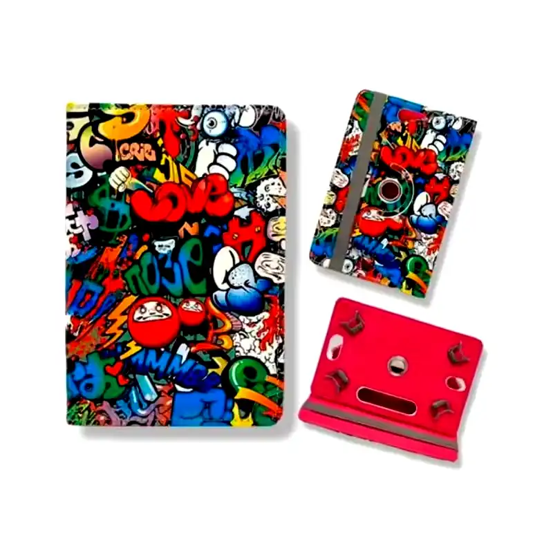 [PT360-UNI10D12] Estuche funda universal de tablet 10'' Soul 360° graffiti 