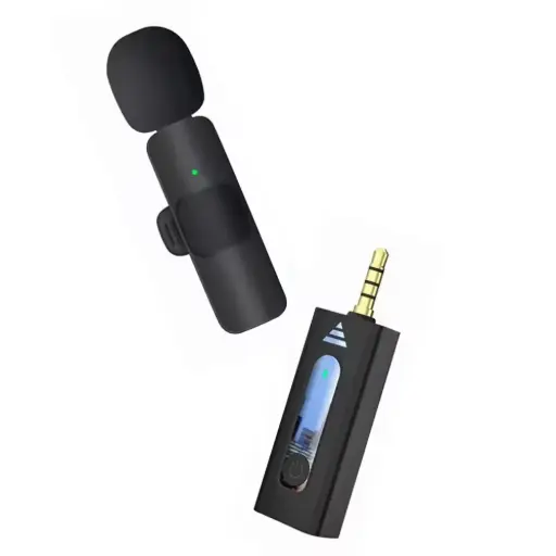 [K35] Micrófono corbatero inalámbrico recargable K35 Celulares pc notebook cámaras p/entrevistas y videos en vivo - Conector 3.5mm 
