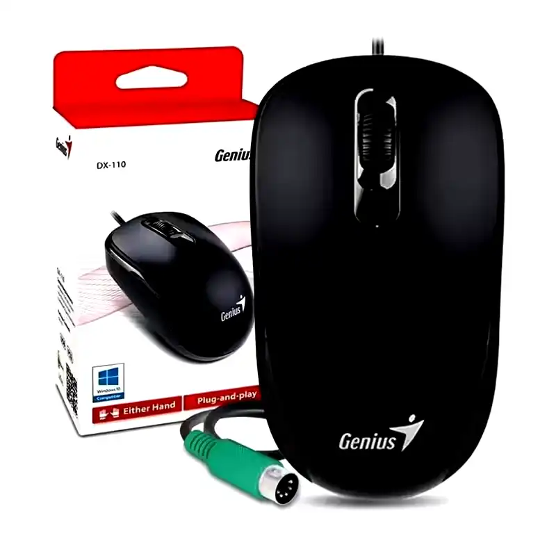 [31010116106] Mouse Genius DX-110 conector PS2 1000Dpi Óptico Negro NO USB 
