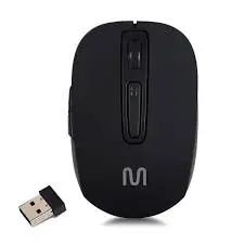 [MO277] Mouse inalámbrico Multilaser MO277 negro 1600dpi 6 botones laterales goma 