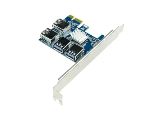 [NSPLUS34M] Placa PCIe a 4 puertos Usb 3.0 Nisuta para riser minería 