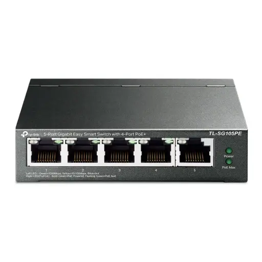 [TL-SG105PE] Switch desktop Conmutador Tp-Link TL-SG105PE 5 puertos gigabit acero POE Easy Smart