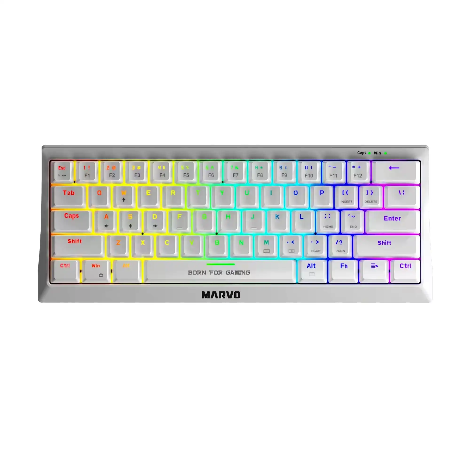 [KG962G WH SP-R] Teclado mecánico TKL 60% Marvo KG962 WH SP-R Blanco RGB red switch esp 