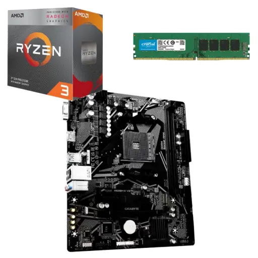 [COMBO-AMD04] Combo Amd Ryzen 3 3200G / Placa A520 / Ram 8GB 3200MHz c/video
