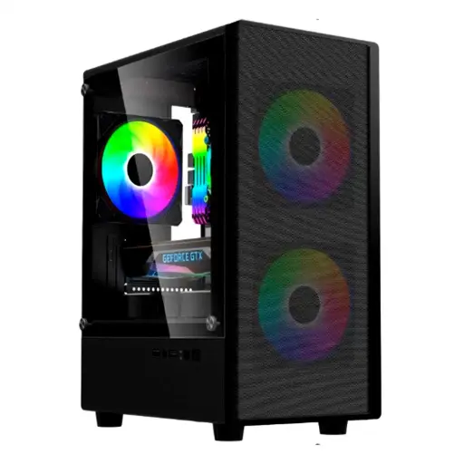 [M11-SF-FRGB] Gabinete LNZ M11 Mesh vidrio temp 3 cooler rainbow rgb micro-atx