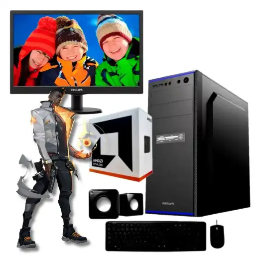 [PC-AMD01] PC Completa AMD Athlon 3000G SSD 240GB RAM 8GB Gabinete c/fuente 500W c/kit periféricos monitor 19"