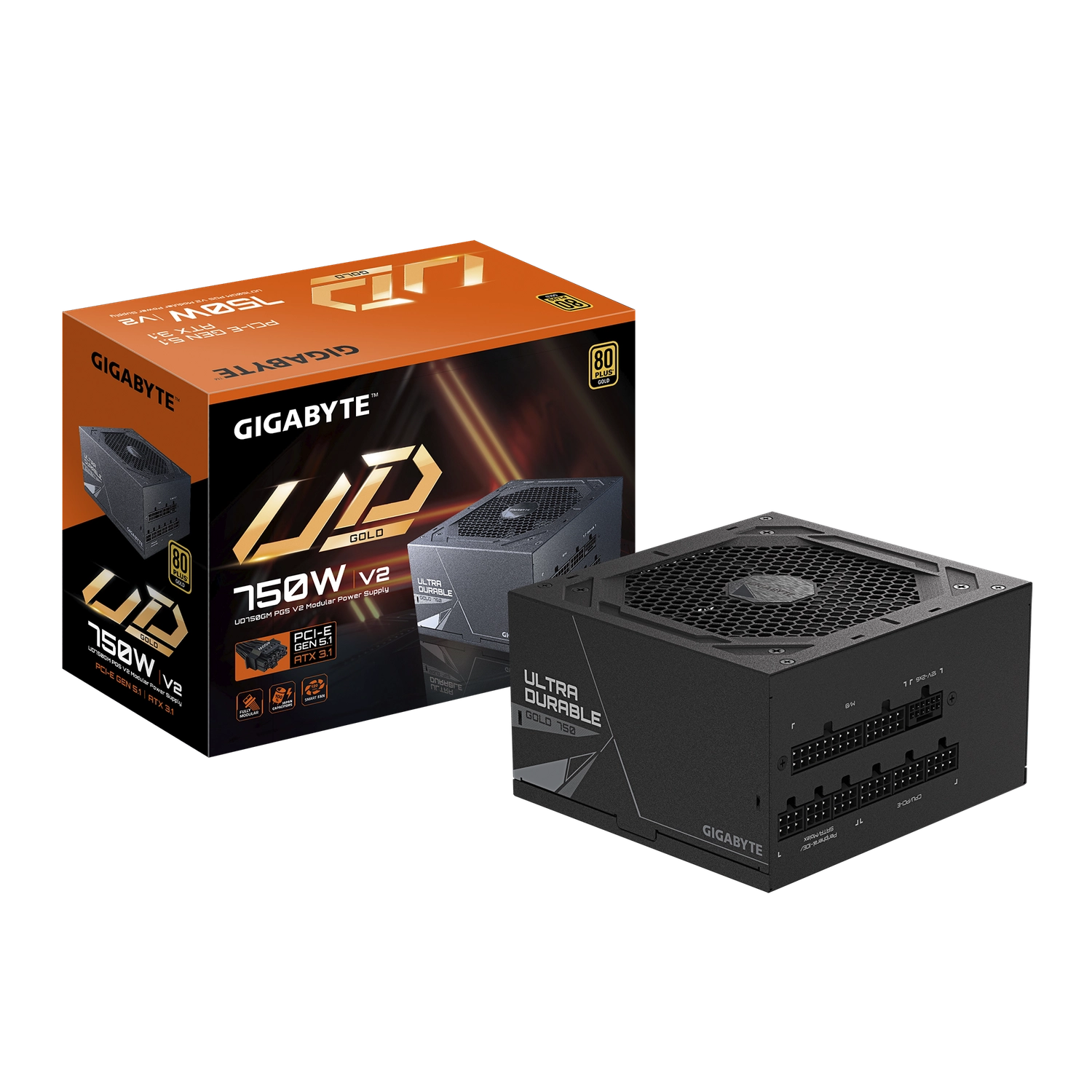 [GP-UD750GM PG5 V2] Fuente pc Gigabyte 750W GP-UD750GM PG5 V2 PCIe 5.1 62.5A ATX
