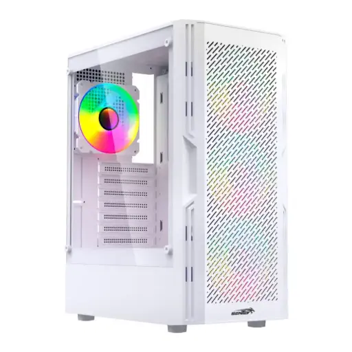 [HUNTER-WHTA] Gabinete Sentey Hunter white 4 coolers RGB mesh vidrio temp