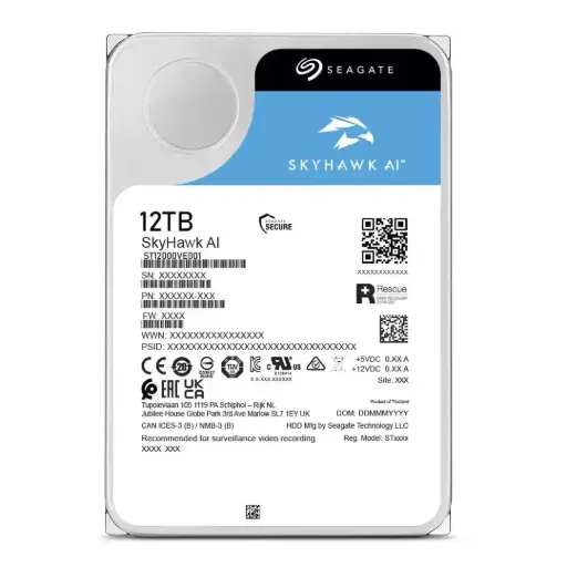 [ST12000VE001] Disco rígido CCTV Seagate Skyhawk 12TB 7200RPM 256MB