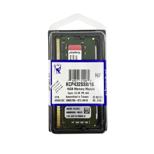 [KCP432SS8/16] Memoria Notebook Kingston 16GB 3200MHz CL19 KCP