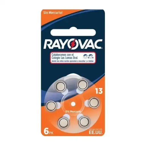 [13AUX-8XELAT] Pila Rayovac Extra 13 audífonos L13 13AUX-8XELAT pack x 6 unidades (1456)
