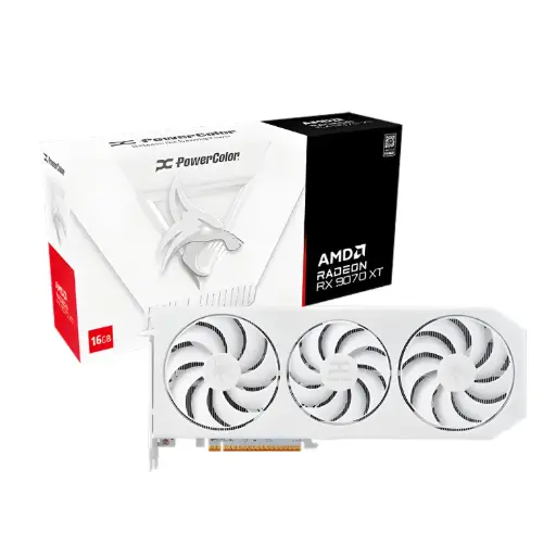 [RX9070XT 16G-L/OC/WHITE] Placa de video PowerColor Hellhound RX 9070 XT 16GB GDDR6 Spectral White