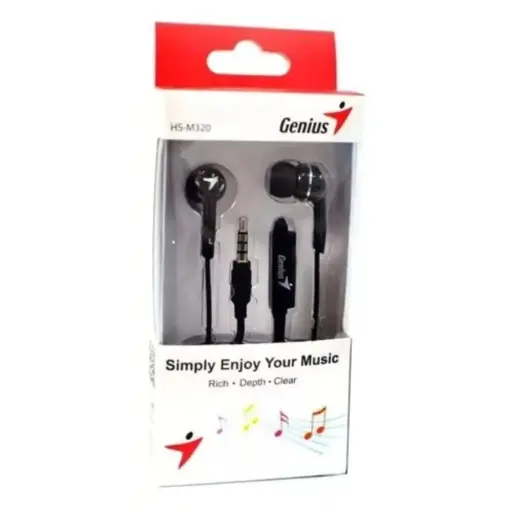[HS-M320] Auricular Genius HS-M320 Celulares con Mic plug 3.5mm negro