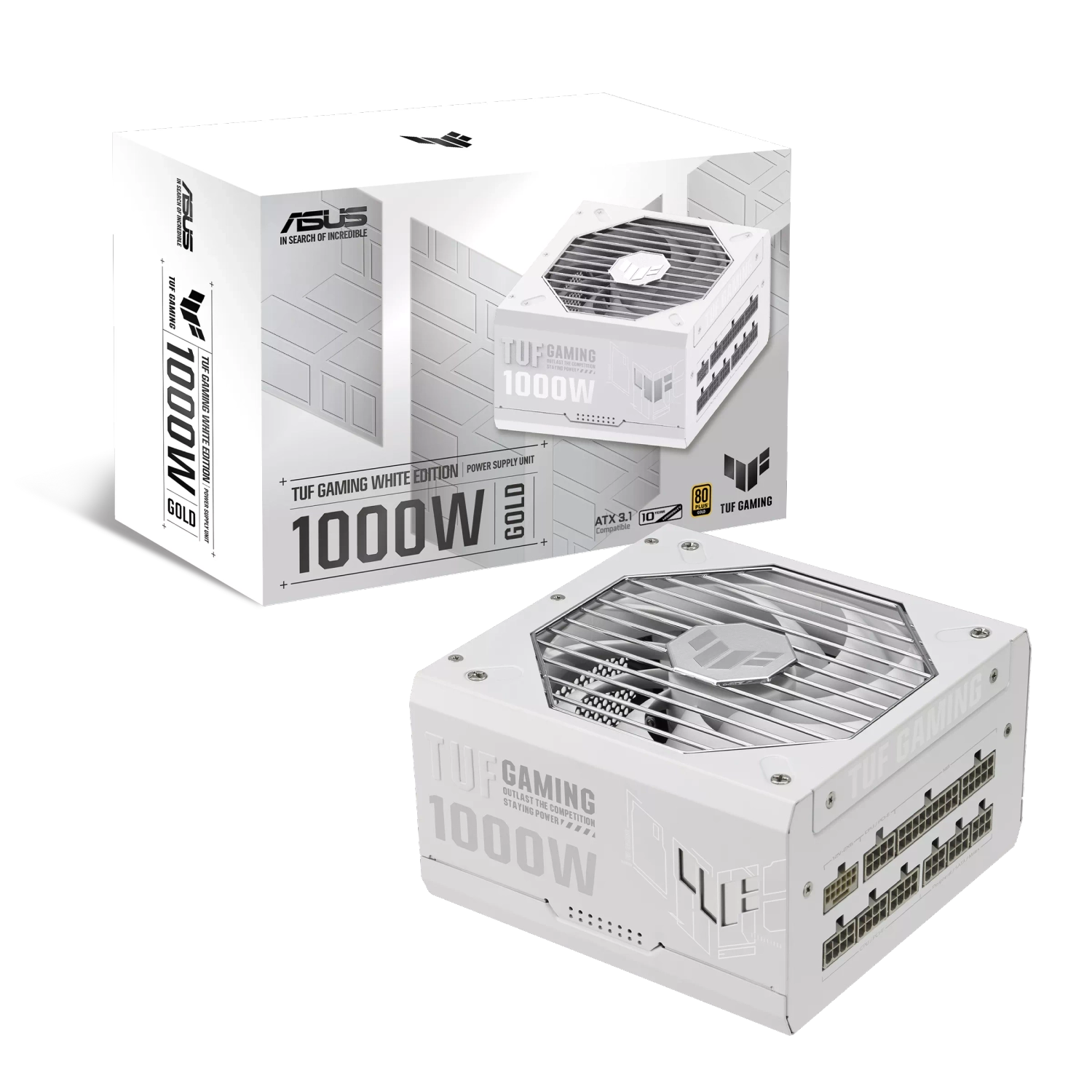 [TUF-GAMING-1000G-WHITE] Fuente ASUS TUF GAMING 1000W GOLD WHITE