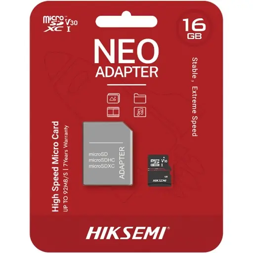 [HS-TF-C1(STD)/16G/NEO/AD/WW] Memoria MicroSD HC Hiksemi 16GB C10 92MBP/s
