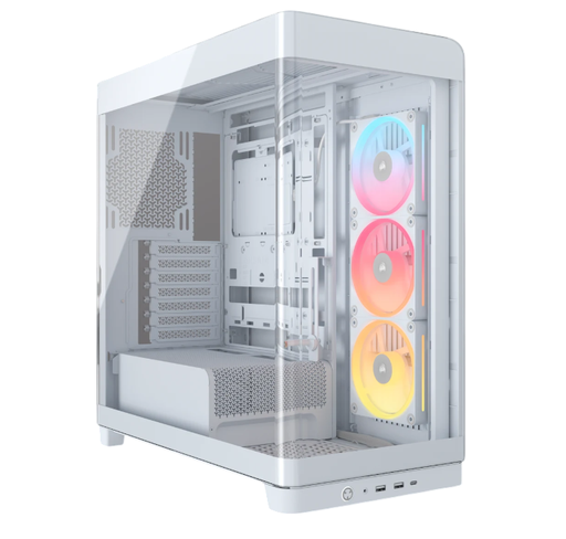 [CC-9011317-WW] Gabinete Corsair Frame 4500X LX-R RGB vidrio templado Mid-Tower blanco