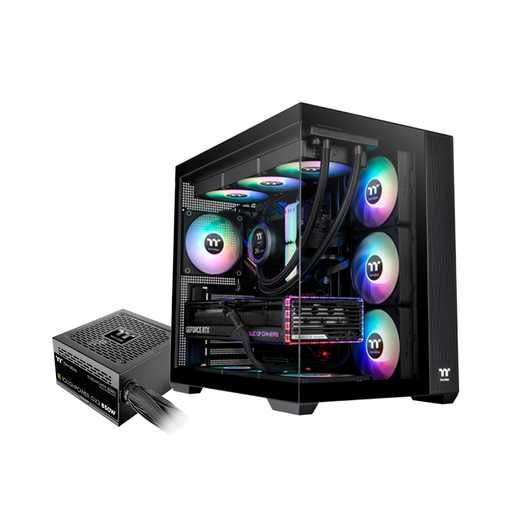 [CA-3Z2-85M1WG-00] Gabinete Thermaltake View 380 Lite vidrio templado x2 4 coolers ARGB con fuente 850W gold