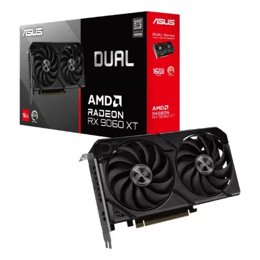 [DUAL-RX9060XT-16G] Placa de Video ASUS AMD Radeon DUAL RX9060XT 16GB