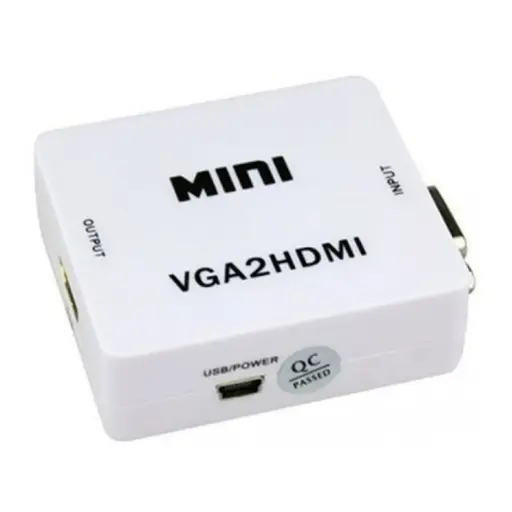 [09-031B] Adaptador HDMI a VGA c/alimentación p/fuente miniusb Int.co