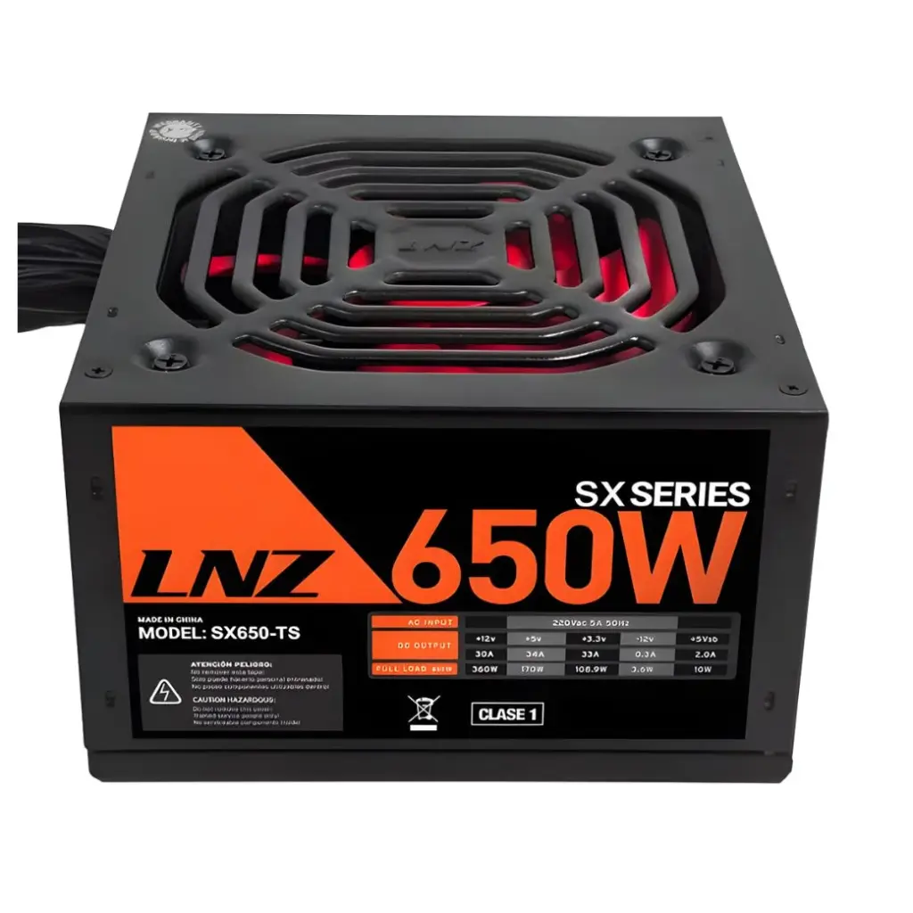 Fuente pc LNZ SX650-TS genéricos 32A cables largos