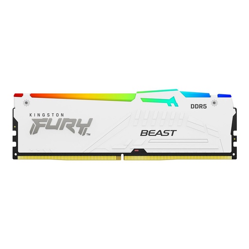 [KF568C34BWEA-16] Memoria RAM Kingston 16GB 6800Mhz Fury Beast White RGB DDR5 para PC