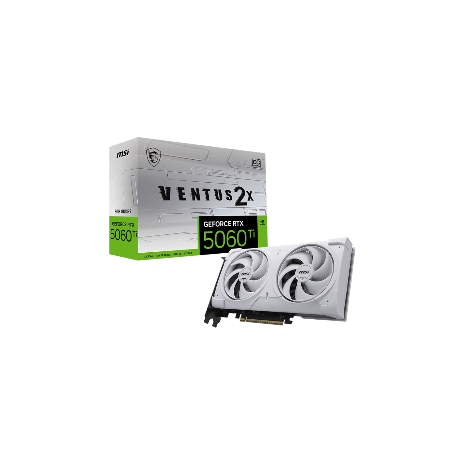 [RTX 5060 Ti 8G VENTUS 2X OC WHITE PLUS] Placa de Video MSI NVIDIA GeForce RTX 5060 Ti 8G VENTUS 2X OC WHITE PLUS