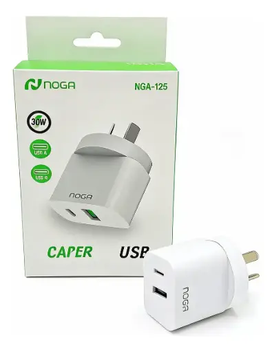 [NGA-125] Cargador usb c carga rápida Noga NGA-125 30W blanco