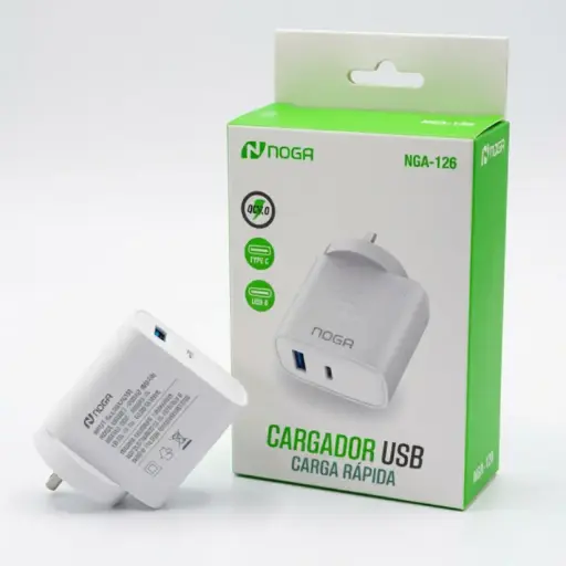 [NGA-126] Cargador usb c carga rápida Noga NGA-126 45W blanco usb
